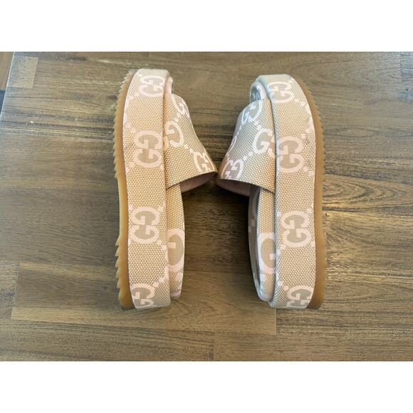 Gucci Angelina Platform Sandals Pink and Beige Size 36 (6-7 US) - Picture 3 of 8